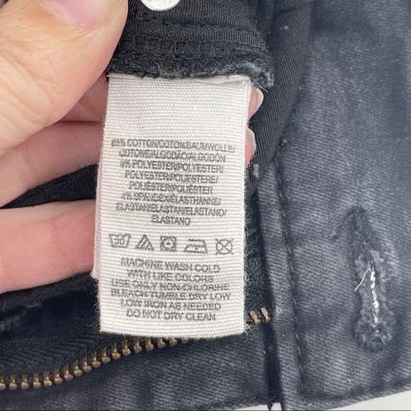 Free People Busted Knee Washed Black Skinny Jeans​ - Picture 5 of 7